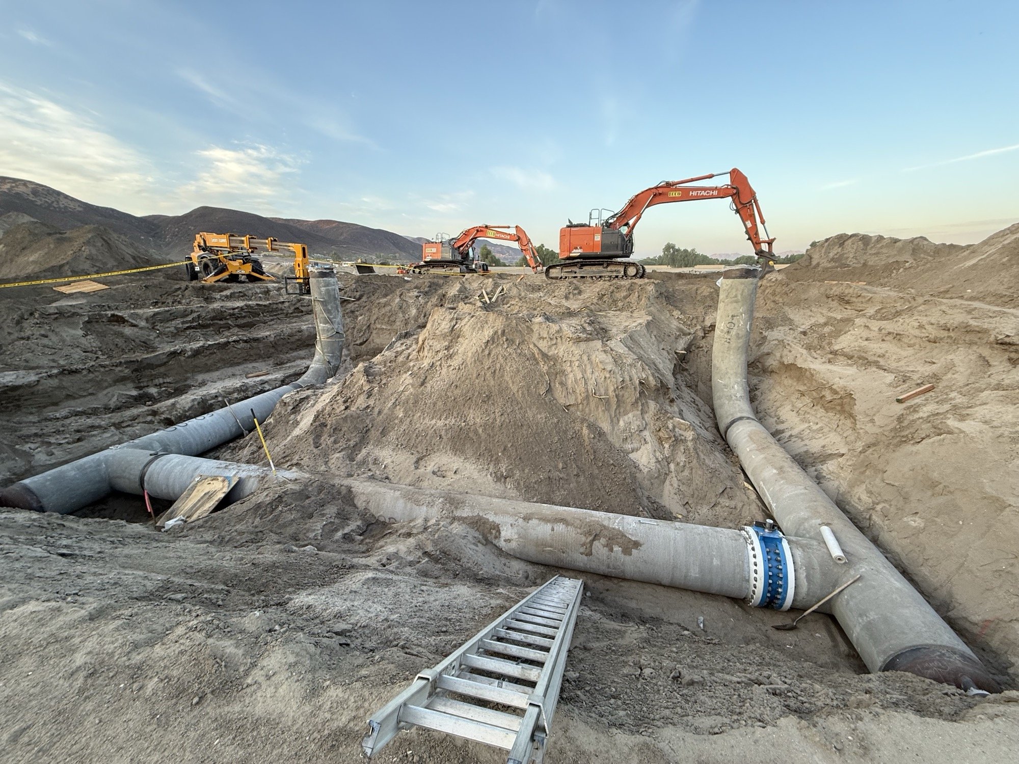 Large-scale water infrastructure under construction